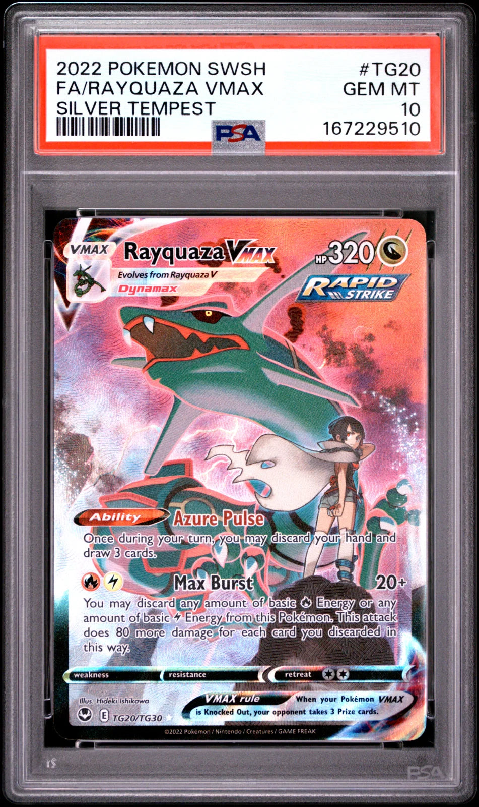 Rayquaza VMAX TG20/TG30 (Silver Tempest Trainer Gallery) — PSA 10