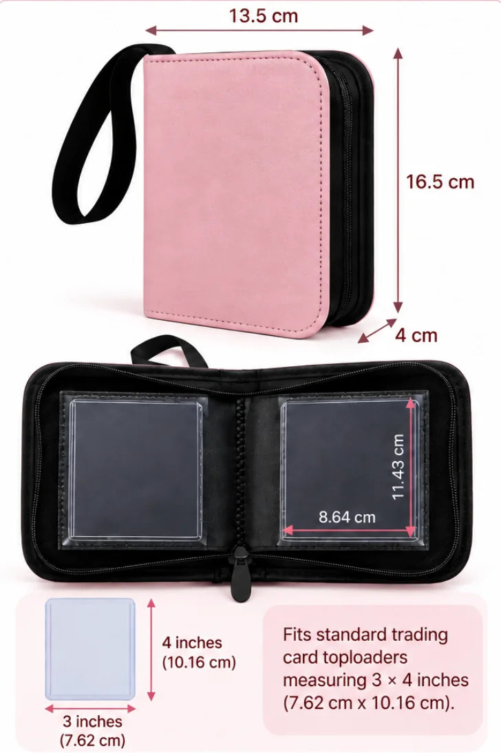 1-Pocket Toploader Binder - 40 Card Slots - PINK