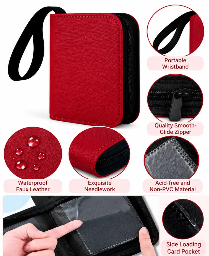1-Pocket Toploader Binder - 40 Card Slots - RED