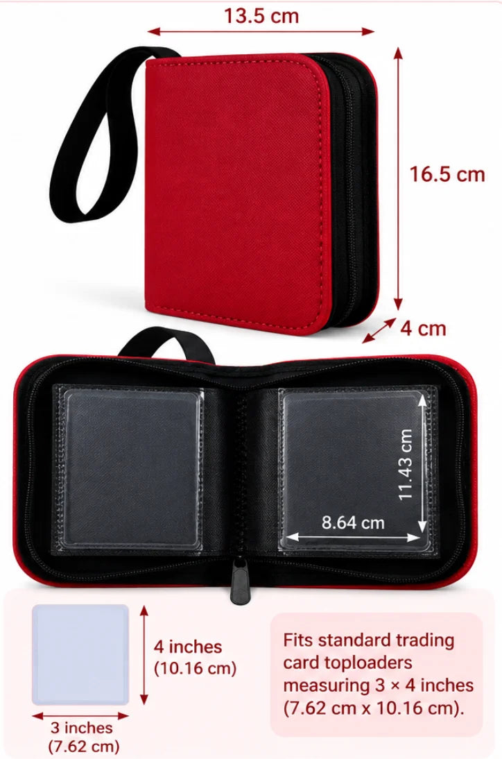 1-Pocket Toploader Binder - 40 Card Slots - RED