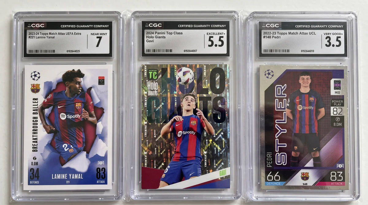 3 Cards, Barcelona, Yamal, Pedri, Gavi l, CGC grading