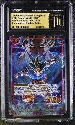 Glimpse of a Hidden Arrogance (Dragon Ball Z Dokkan Battle Alternate Art) FB02-035 (Blazing Aura Alternate Art Reprints) — CGC 10 (Pristine)