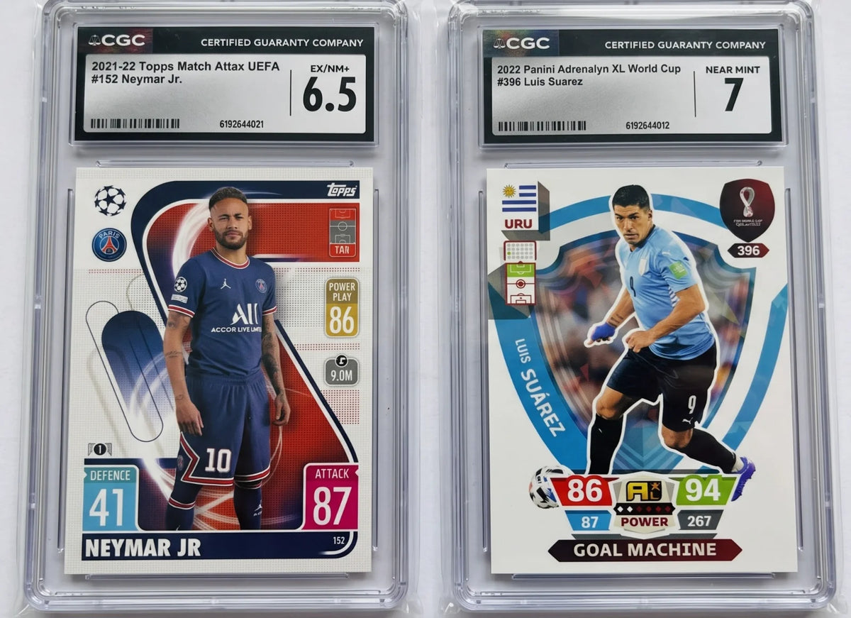 2 cards, Neymar, Suarez, CGC 7 6.5