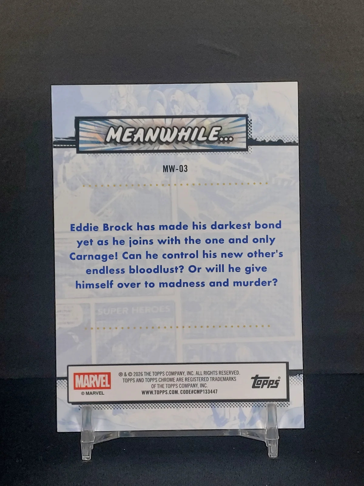 MEANWHILE - EDDIE BROCK AS CARNAGE #MW03 - 2026 Topps Chrome Marvel