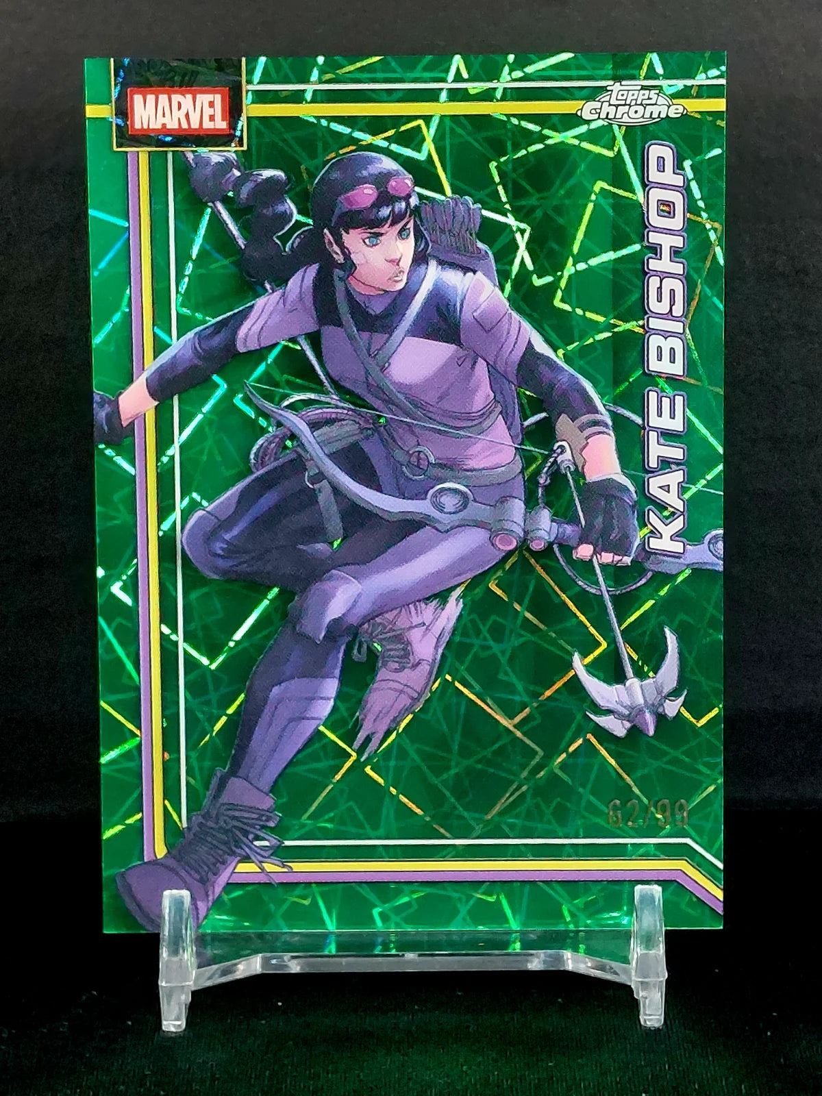 KATE BISHOP #/99 #063 - 2026 Topps Chrome Marvel Green Lazer Refractor