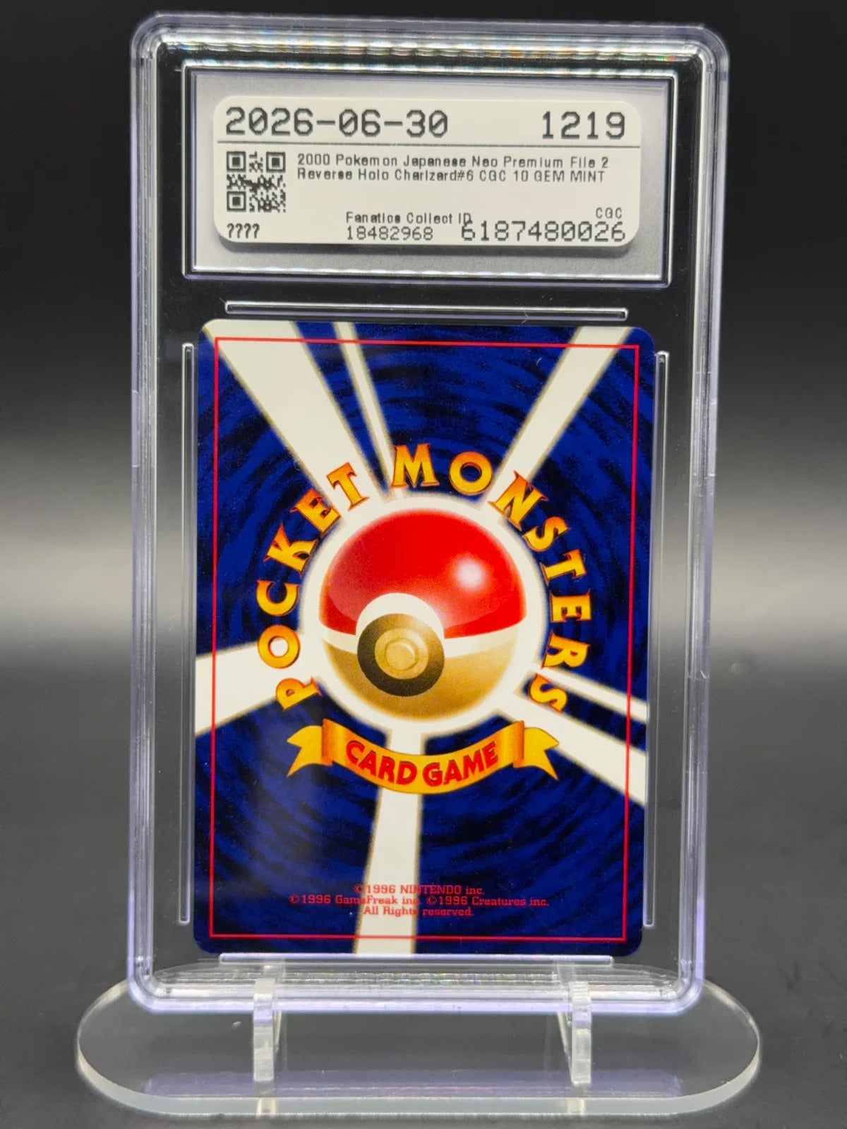 Charizard Neo Premium File 2 (JP) 006 (Unnumbered Promos (2000)) — CGC 10
