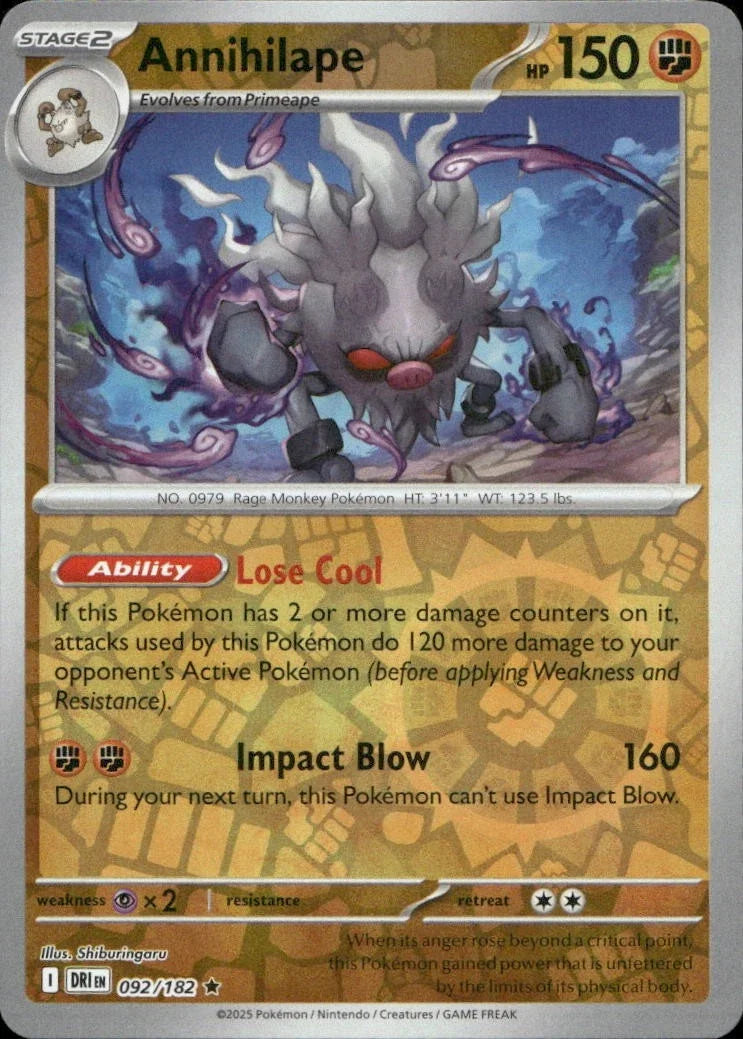 Annihilape 092/182 · Reverse Holofoil (Destined Rivals)