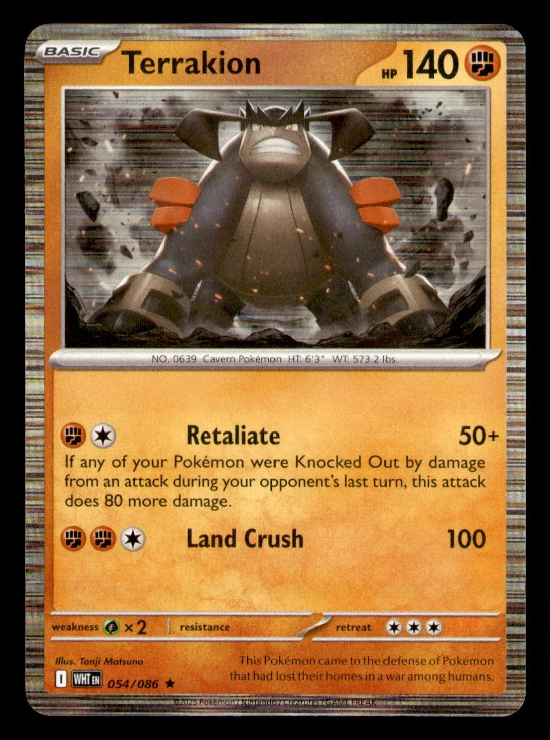 Terrakion 054/086 · Holofoil (White Flare)