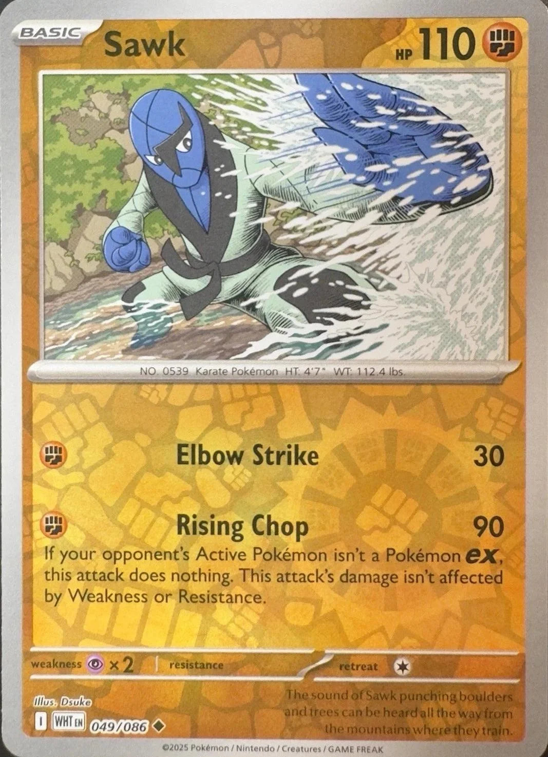 Sawk 049/086 · Reverse Holofoil (White Flare)