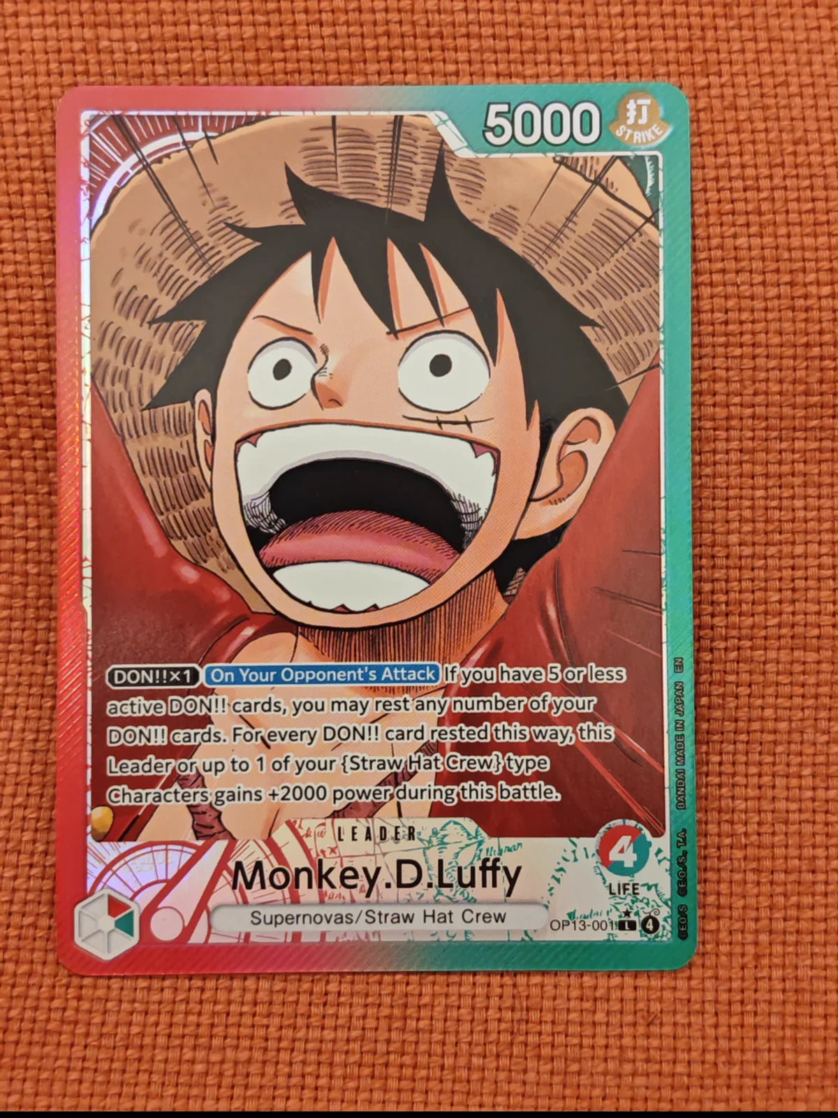 Monkey.D.Luffy (001) (Alternate Art) OP13-001 (Carrying On His Will)
