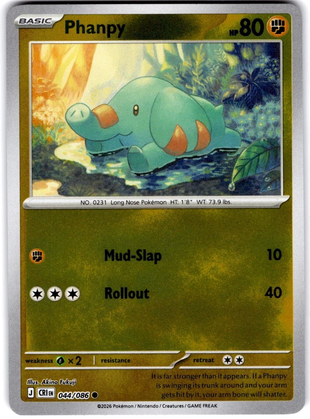 Phanpy 044/086 · Reverse Holofoil (Chaos Rising)