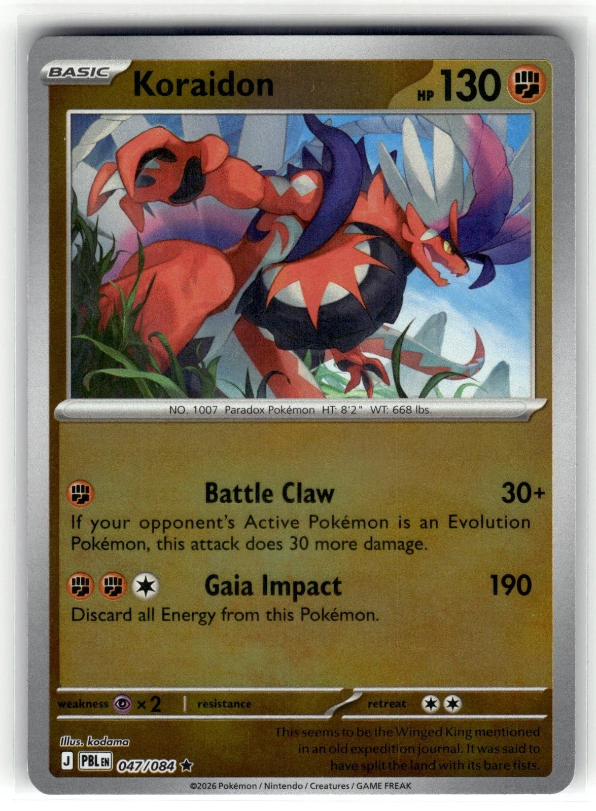 Koraidon 047/084 · Reverse Holofoil (Pitch Black)