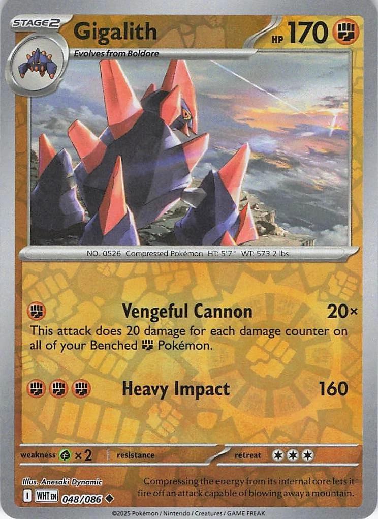 Gigalith 048/086 · Reverse Holofoil (White Flare)