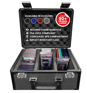 EVORETRO Gray Aluminum Graded Card Storage Box 3 Rows TSA Lock good for 90 cards