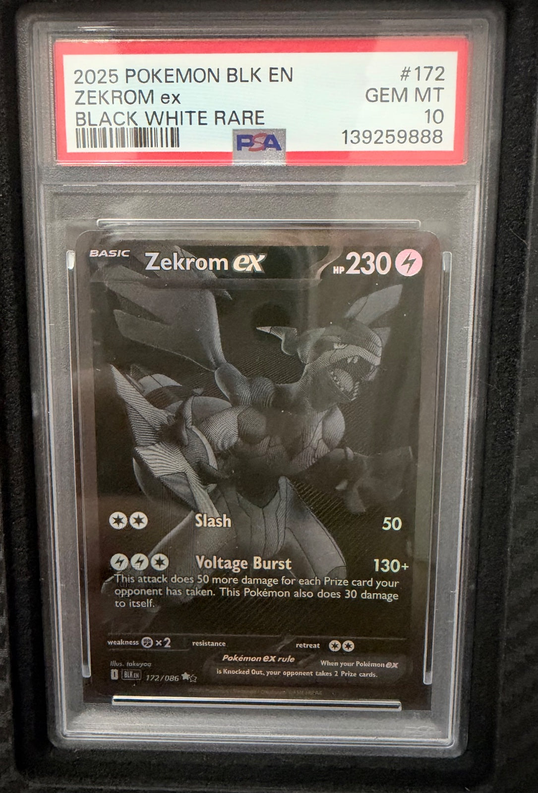 Zekrom ex 172/086 (Black Bolt) — PSA 10