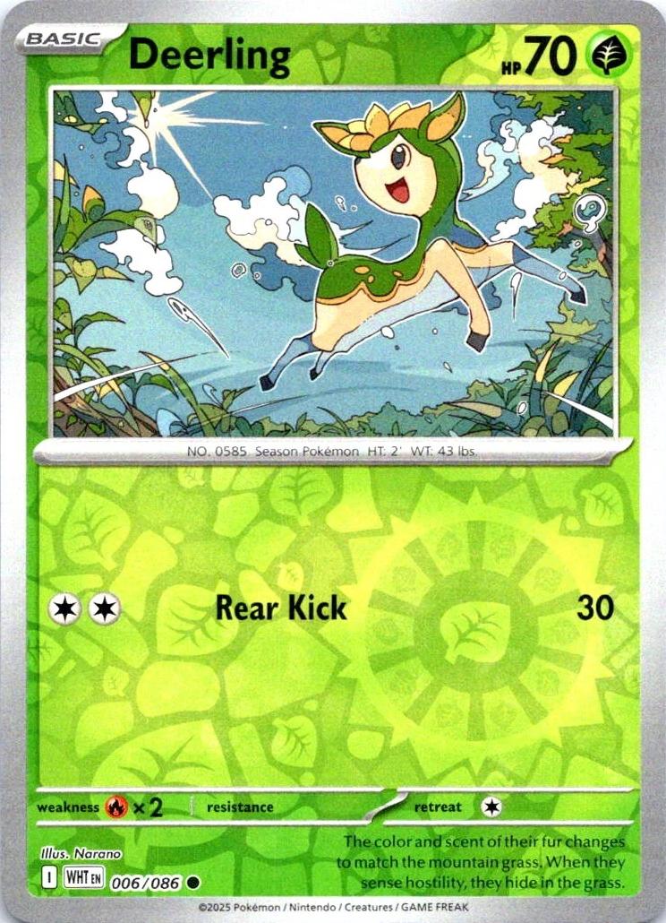 Deerling 006/086 · Reverse Holofoil (White Flare)