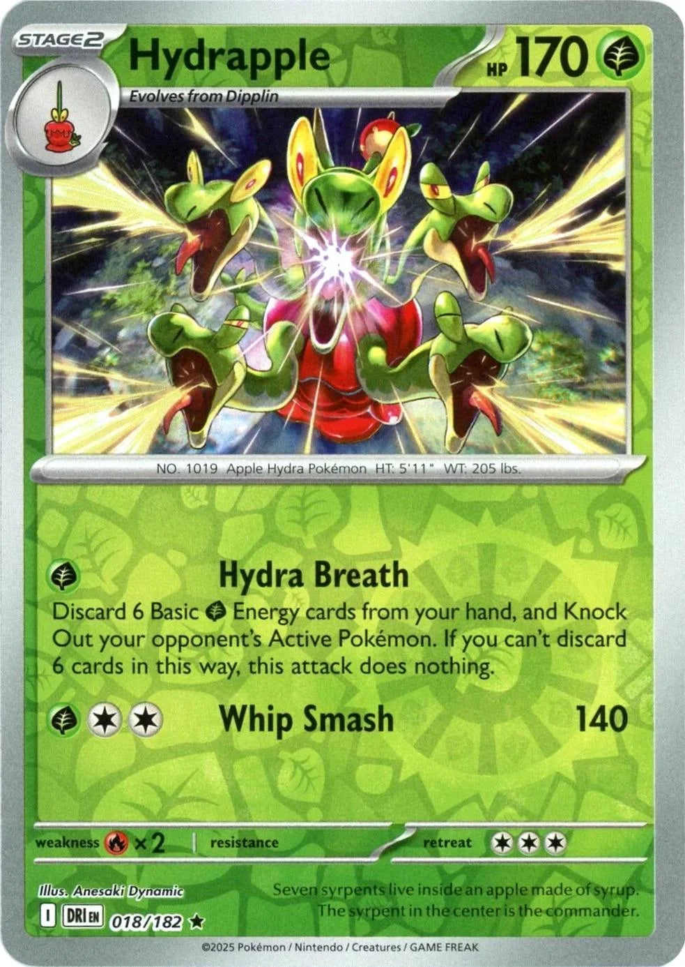 Hydrapple 018/182 · Reverse Holofoil (Destined Rivals)