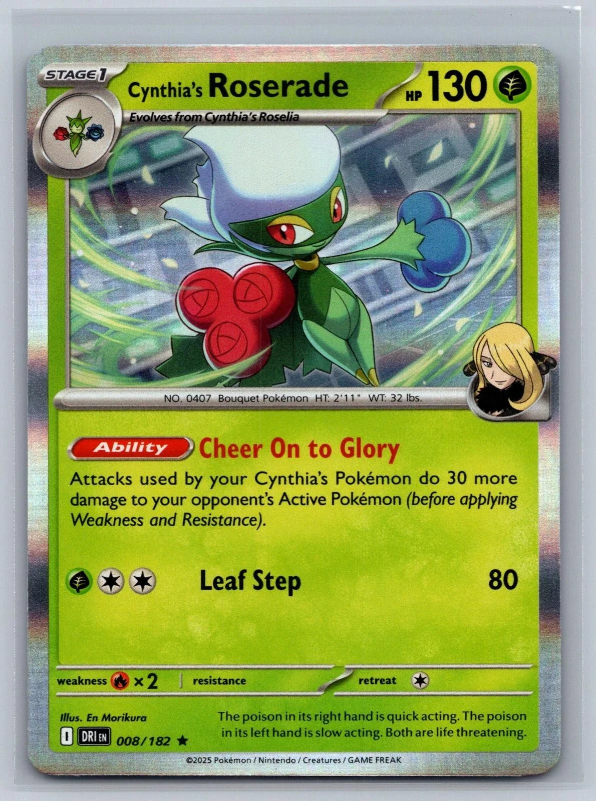 Cynthia's Roserade 008/182 · Holofoil (Destined Rivals)