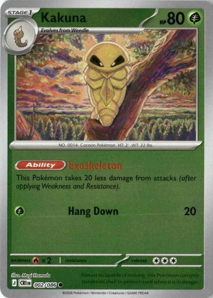 Kakuna 002/086 · Reverse Holofoil (Chaos Rising)