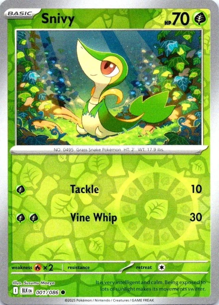 Snivy 001/086 · Reverse Holofoil (Black Bolt)