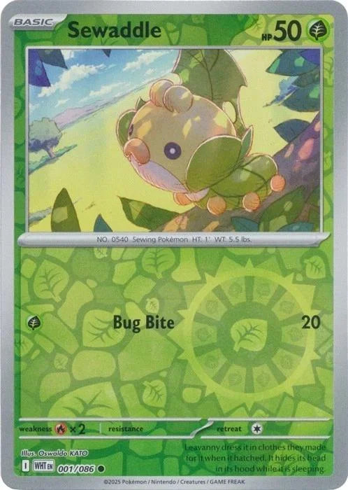 Sewaddle 001/086 · Reverse Holofoil (White Flare)