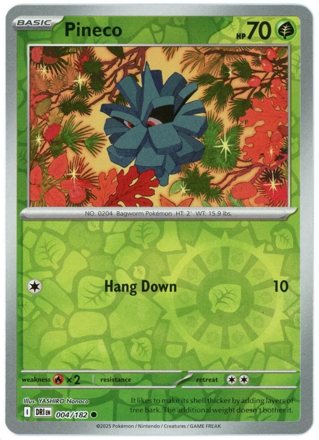 Pineco 004/182 · Reverse Holofoil (Destined Rivals)
