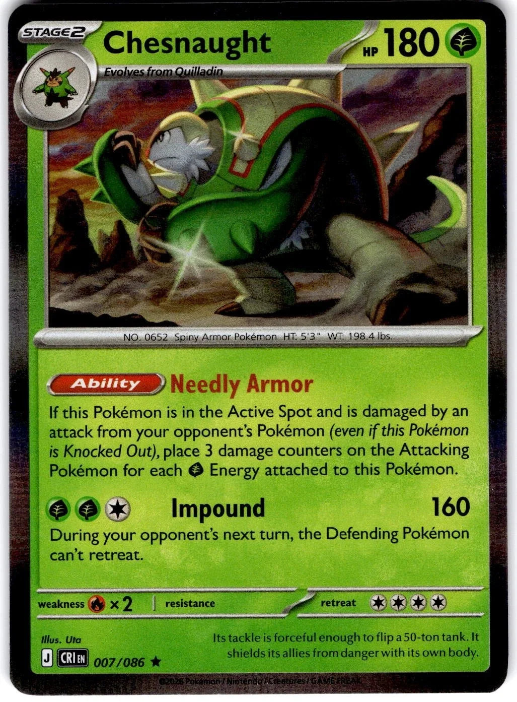 Chesnaught 007/086 · Holofoil (Chaos Rising)