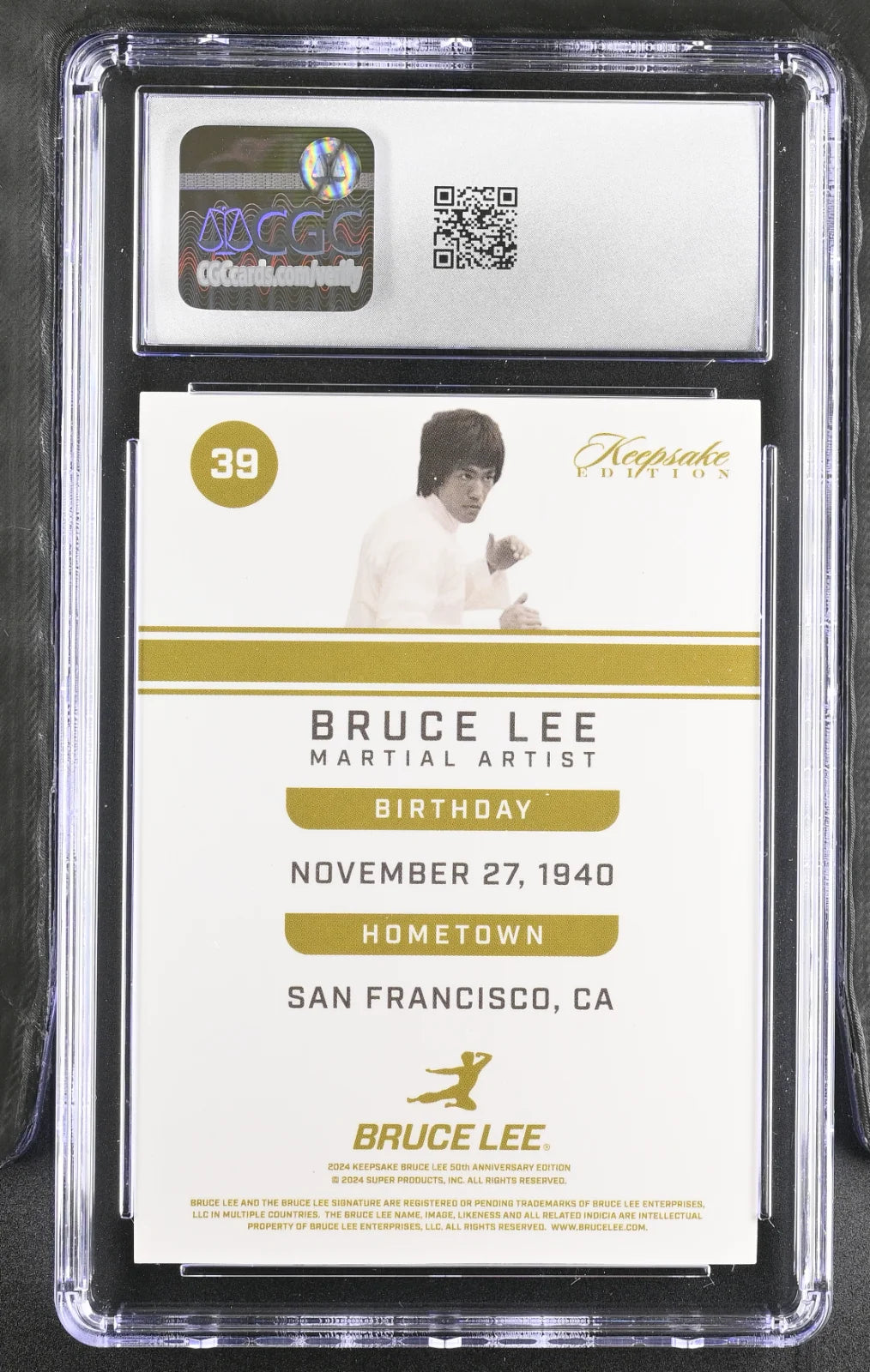 Bruce Lee - 2024 Keepsake Edition 50th Anniversary Collection #39, “1st Ever” Blue Ice, numbered 056/100 CGC9.5 Top Pop