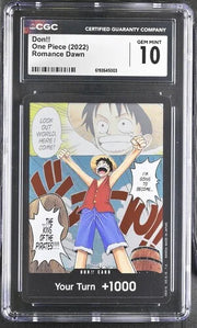 Don!! Card - 2022 One Piece Romance Dawn Monkey D Luffy CGC10