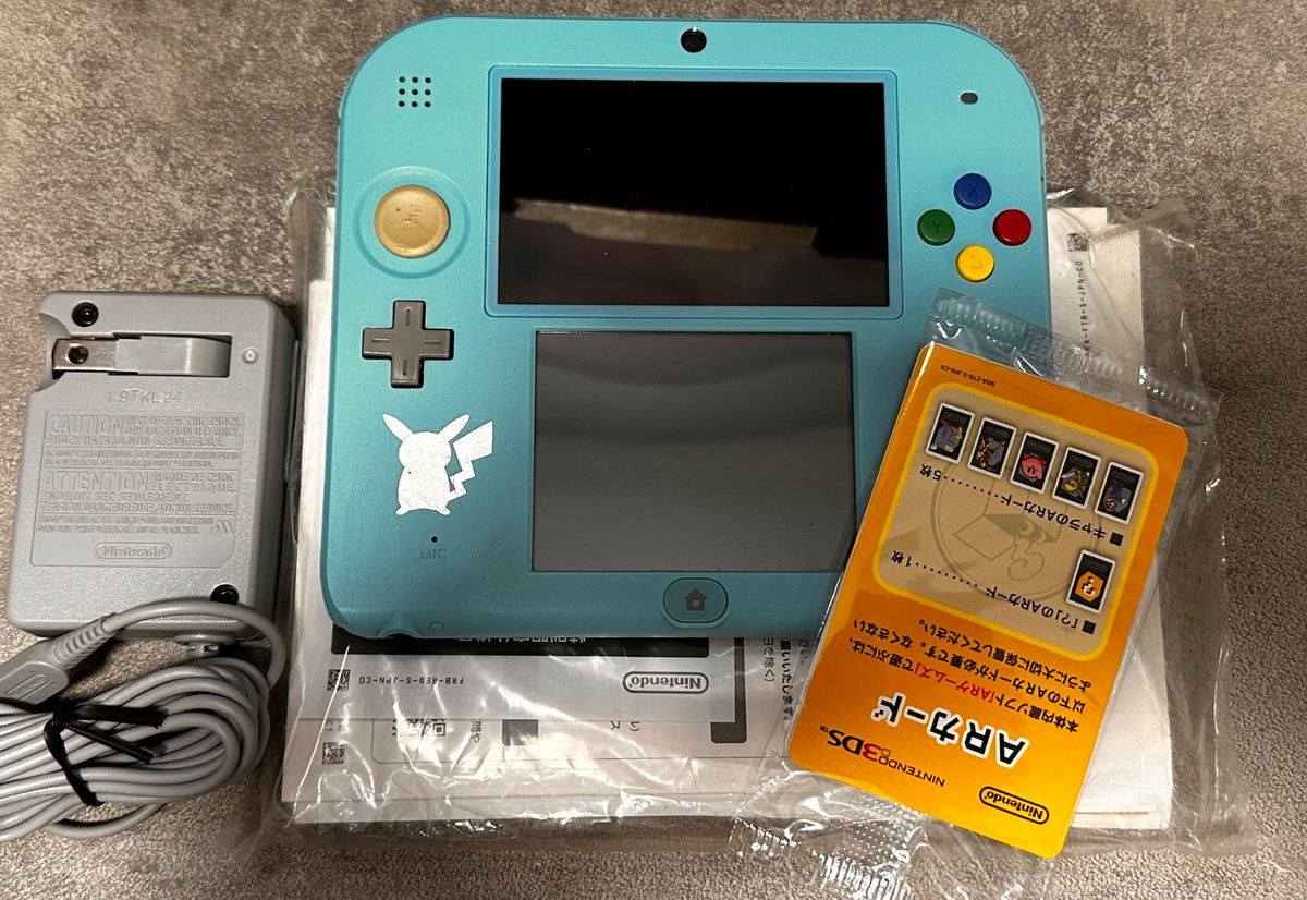 Nintendo 2DS Pokemon Sun Moon Light Blue Limited Console Pikachu Japan used