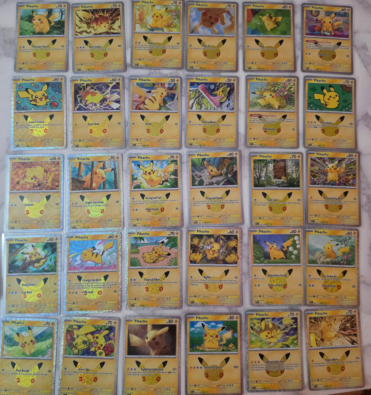 Pokémon 30th Celebration – Complete Pikachu 30/30 Set