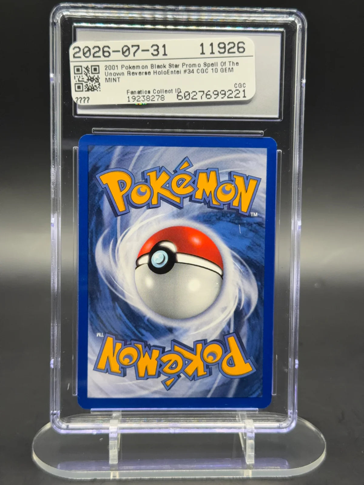Entei 34/53 (WoTC Promo) — CGC 10