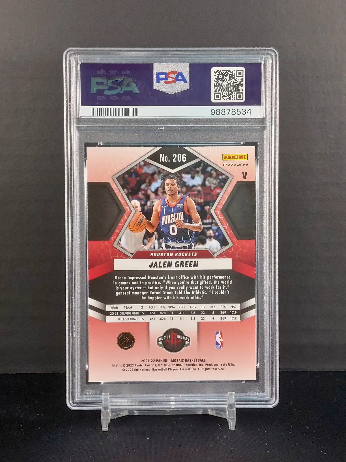 JALEN GREEN (RC) #206 - Panini Mosaic Variation Fast Break Rookie Card