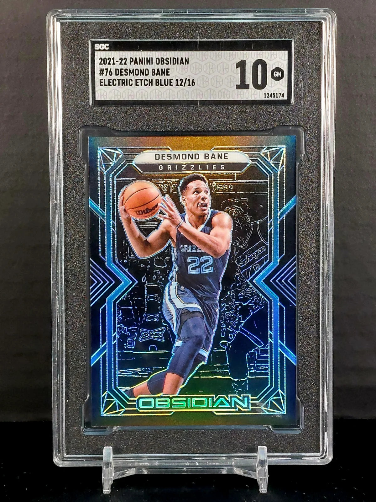 DESMOND BANE #/16 #76 - 2021-22 Panini Obsidian Electric Etch Blue /16