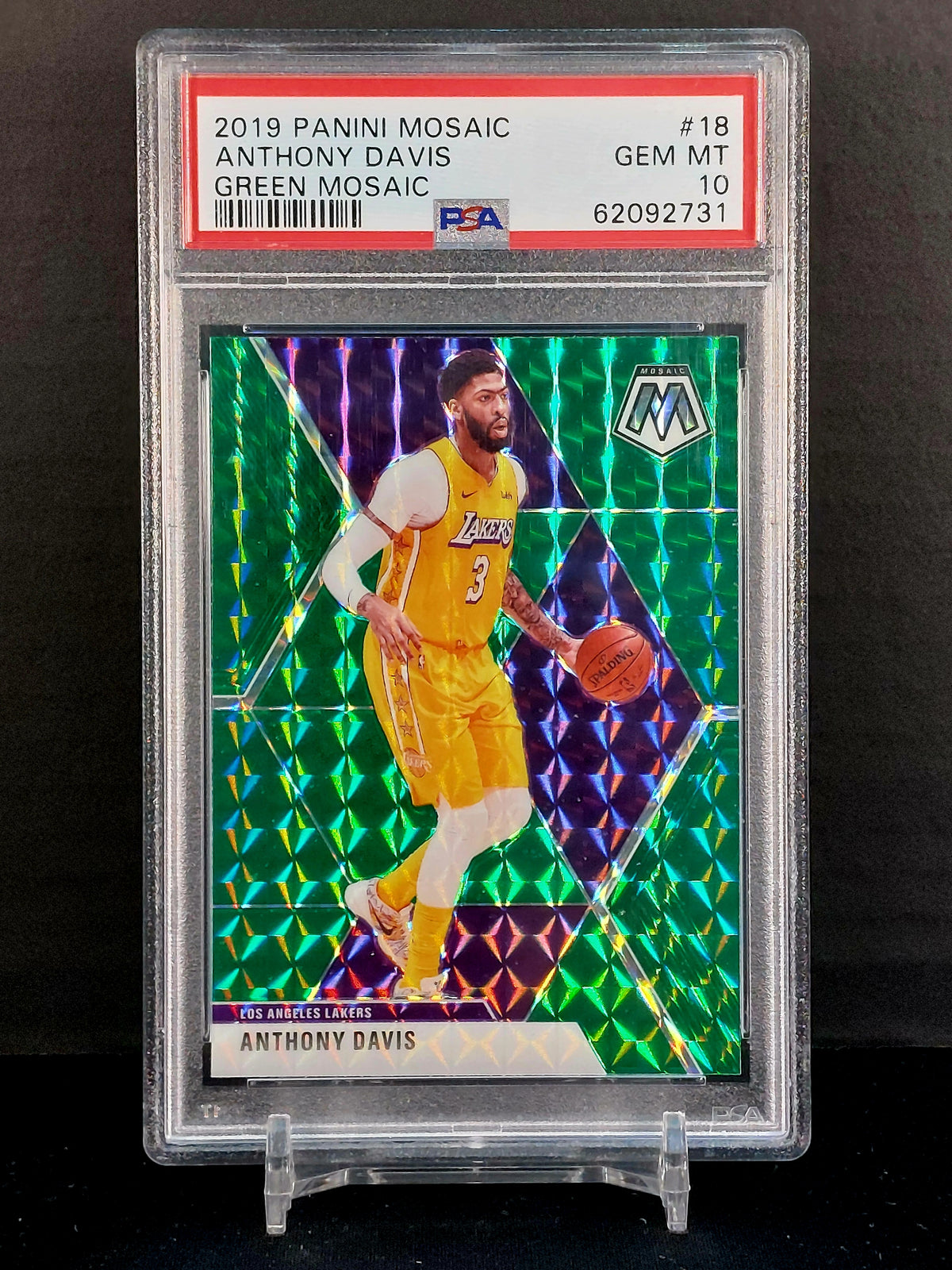ANTHONY DAVIS #18 - 2019-20 Panini Mosaic Green Mosaic