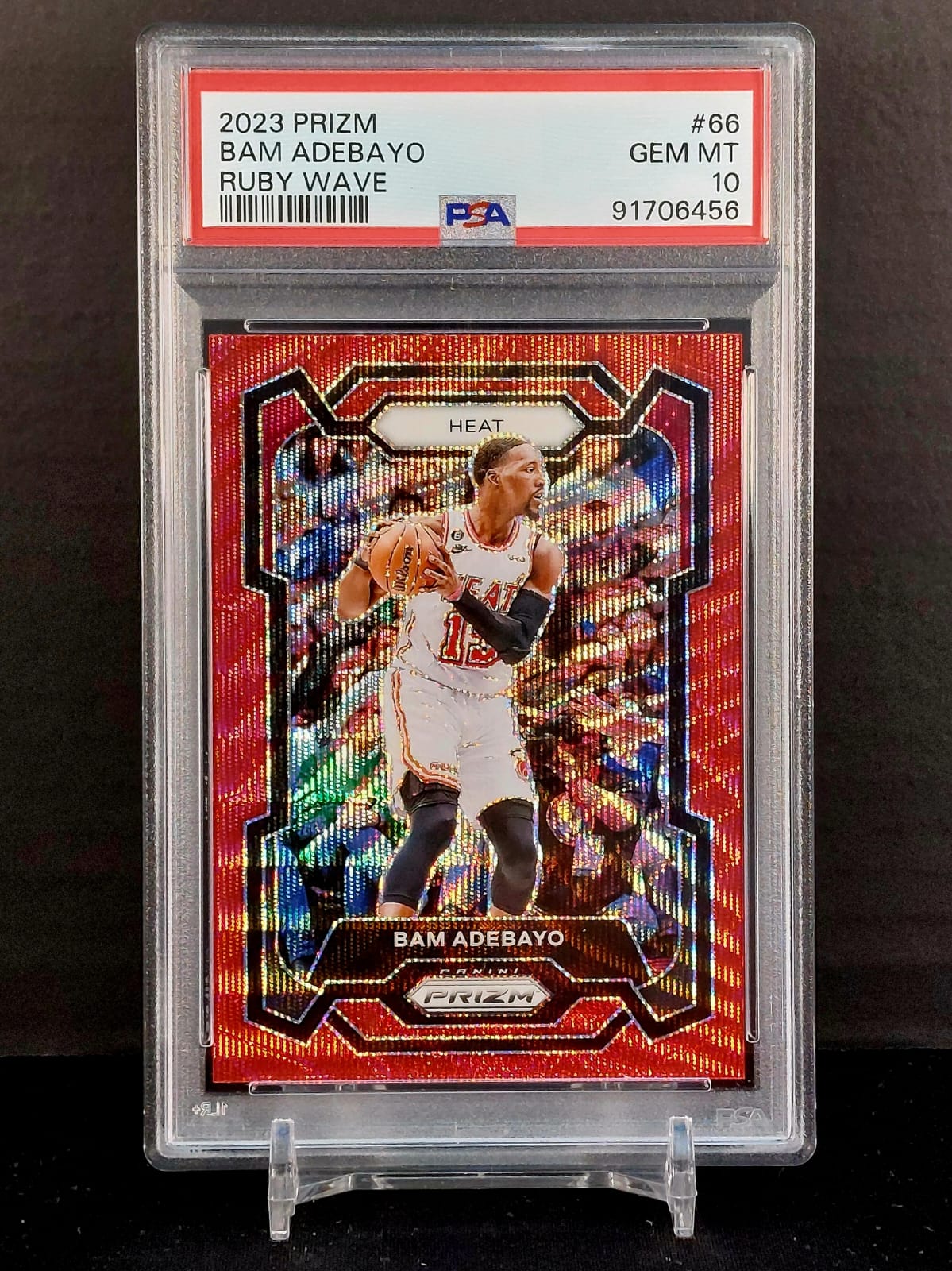 BAM ADEBAYO #66 - 2023-24 Panini Prizm Ruby Wave