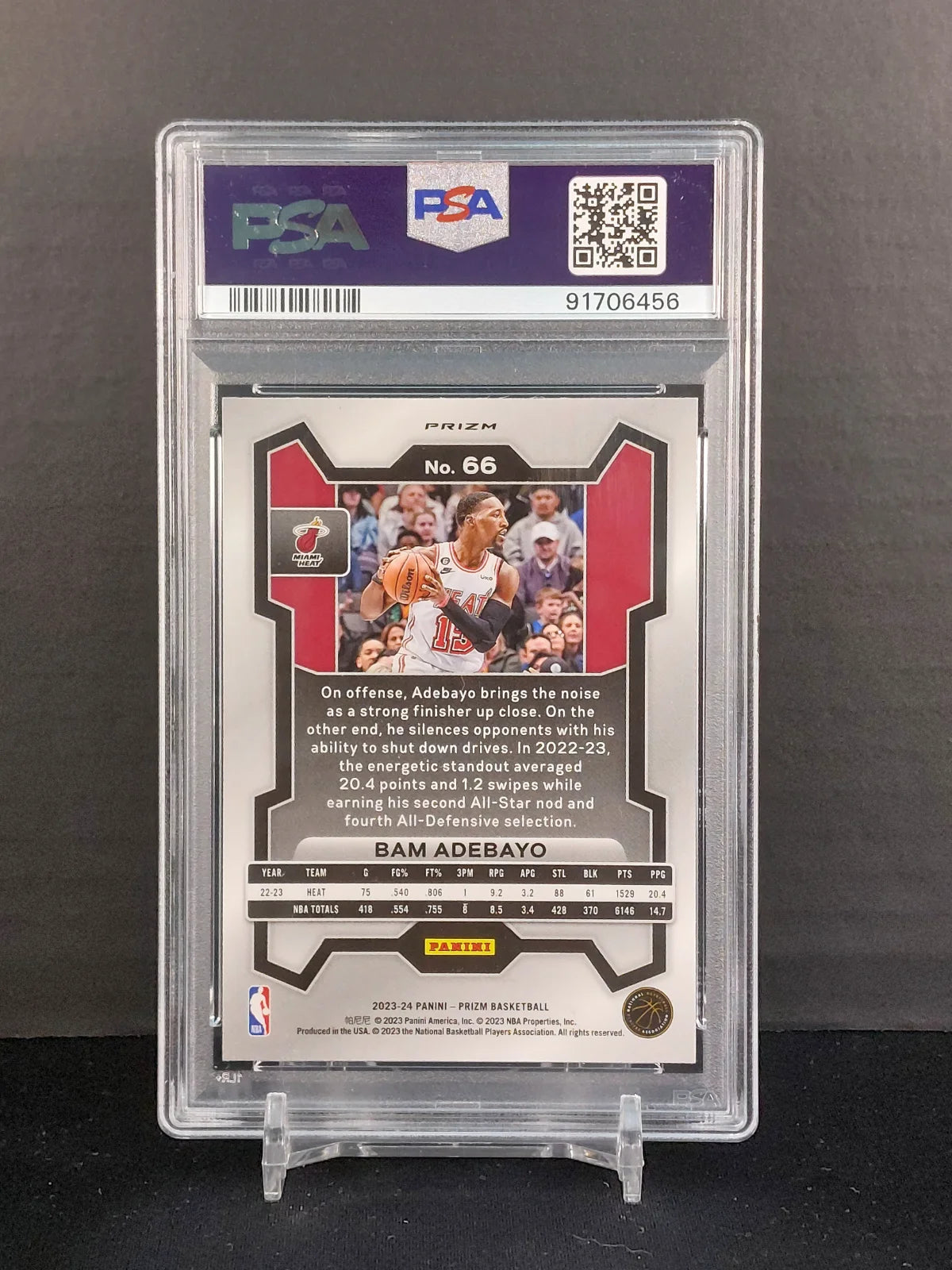 BAM ADEBAYO #66 - 2023-24 Panini Prizm Ruby Wave