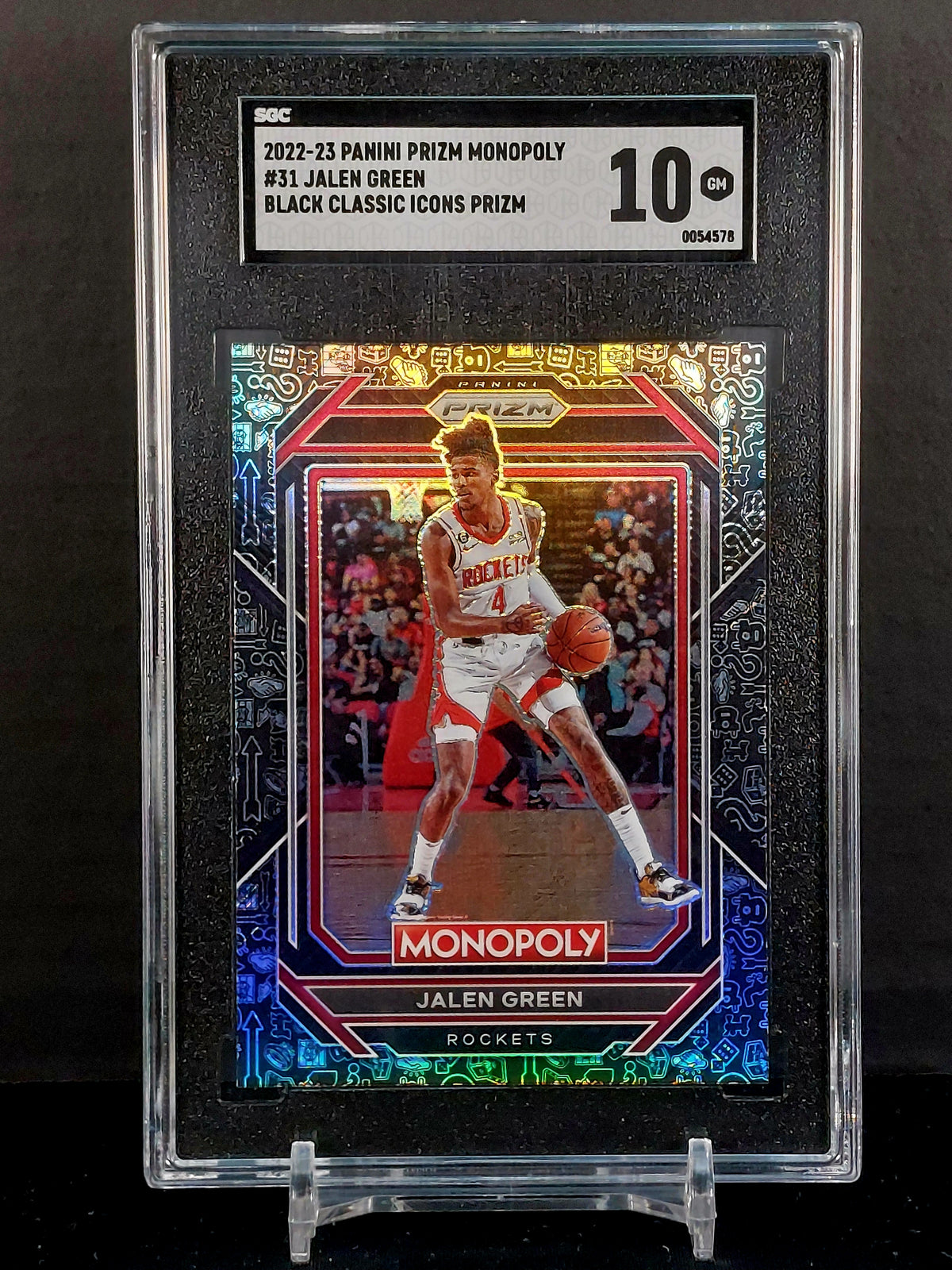 JALEN GREEN (SP) #31 - 2022-23 Panini Prizm Monopoly, Black Classic Icons Prizm