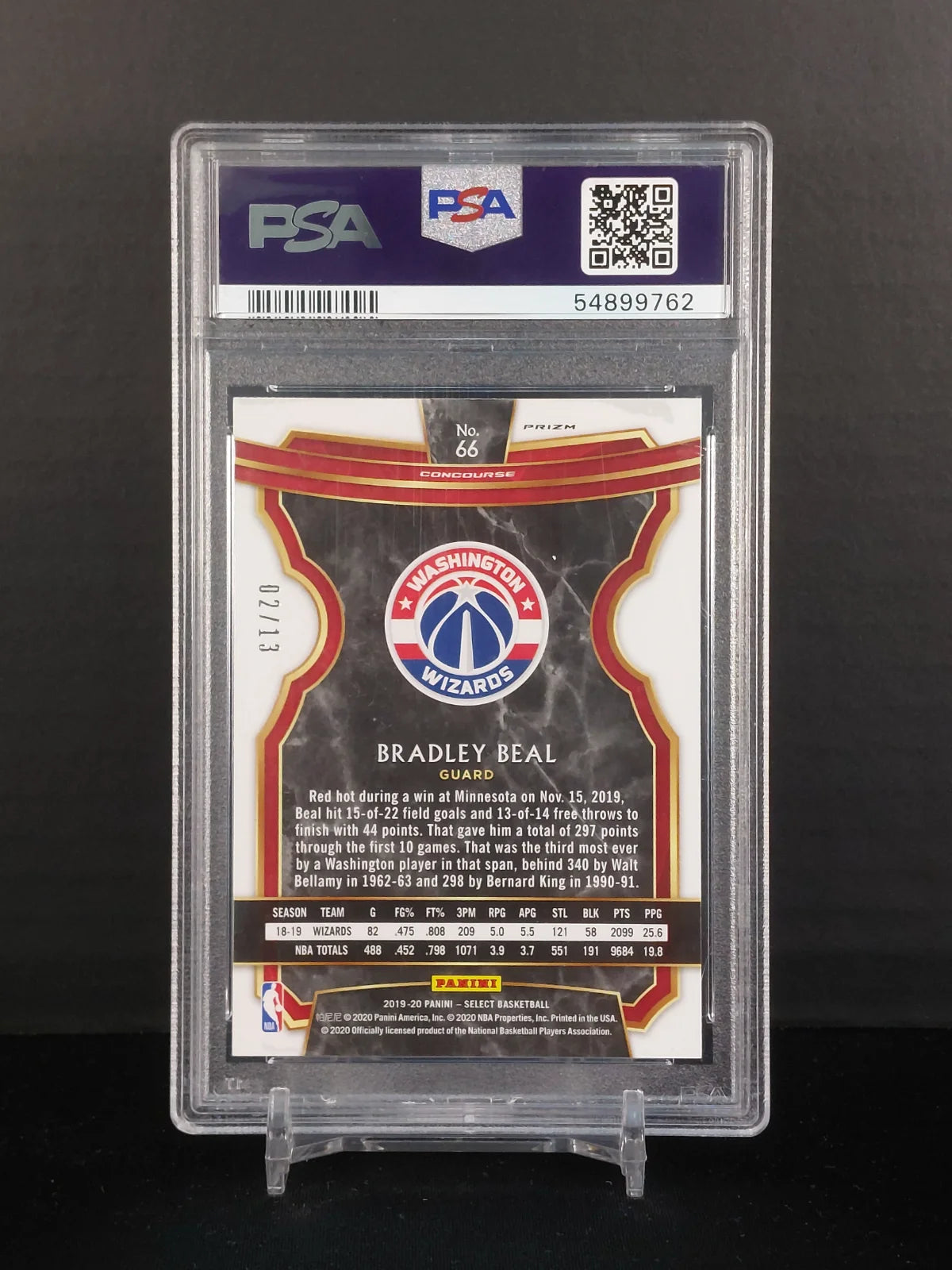 BRADLEY BEAL (#/13) #66 - Panini Select, Neon Orange Pulsar Prizm /13
