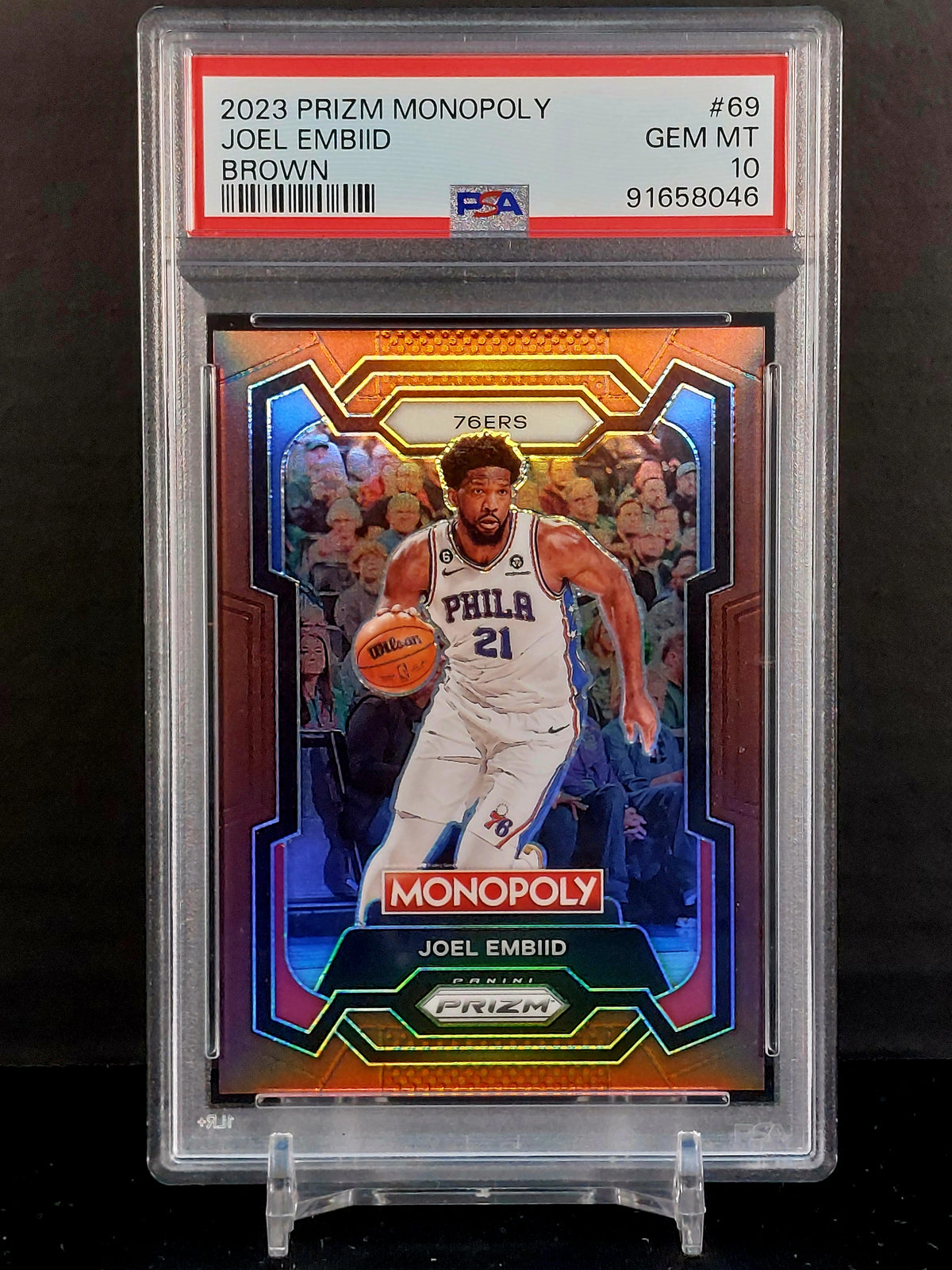 JOEL EMBIID (#/249) #69 - 2023-24 Panini Prizm Monopoly, Brown /249
