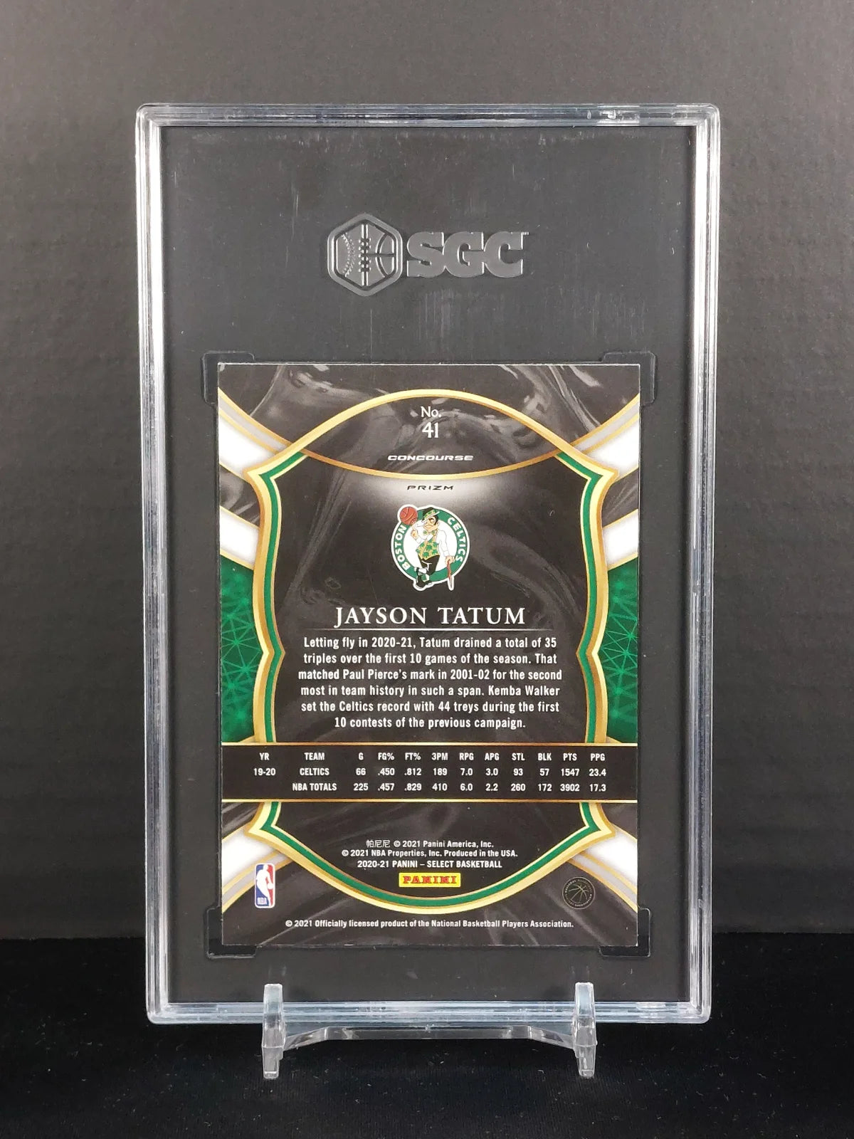 JAYSON TATUM #41 - 2020-21 Panini Select, Red/White/Green Ice Prizm