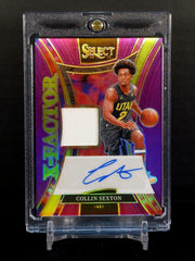 COLIN SEXTON (AU, GU MEM) (#/99) #XMS-SEX - 2024-25 Panini Select, X-Factor Memorabilia Signatures Purple Prizm /99
