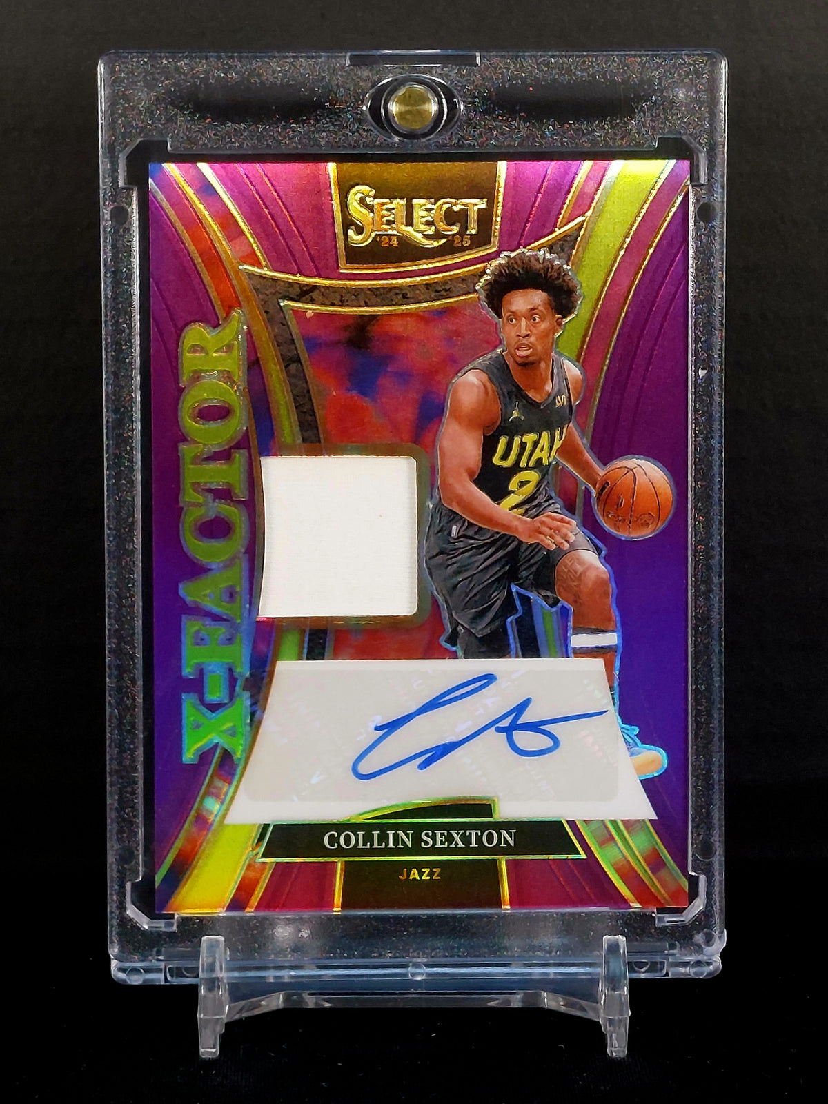 COLIN SEXTON (AU, GU MEM) (#/99) #XMS-SEX - 2024-25 Panini Select, X-Factor Memorabilia Signatures Purple Prizm /99