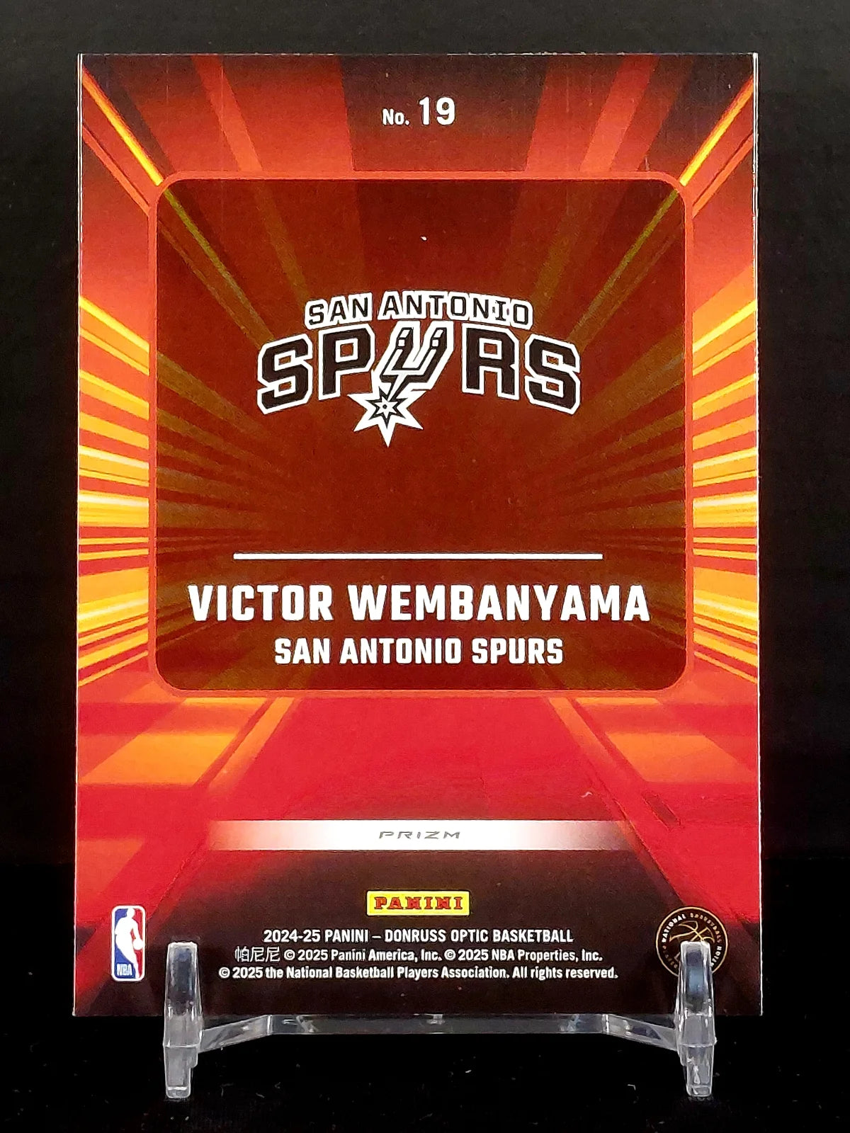 VICTOR WEMBANYAMA #19 - 2024-25 Donruss Optic, Express Lane Purple Prizm