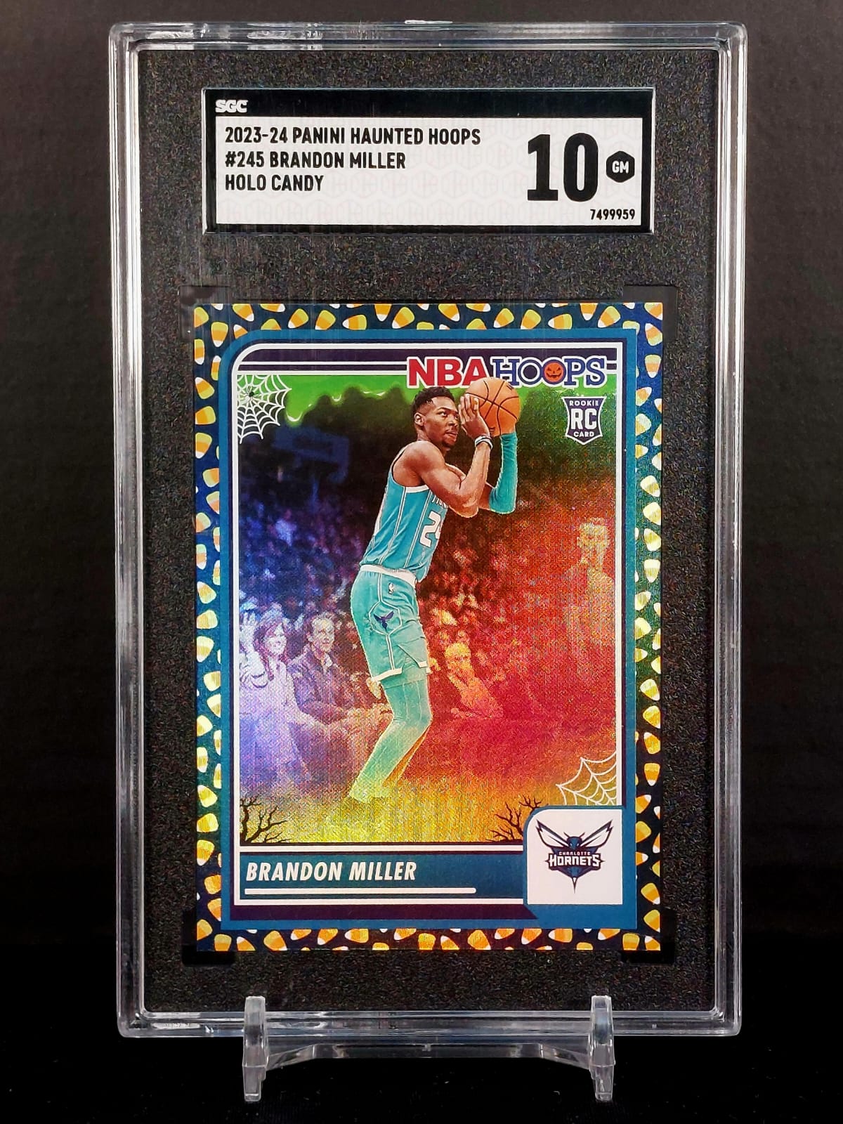 BRANDON MILLER (Rookie) SSP #245 - 2023-24 Panini Haunted Hoops, Holo Candy SSP