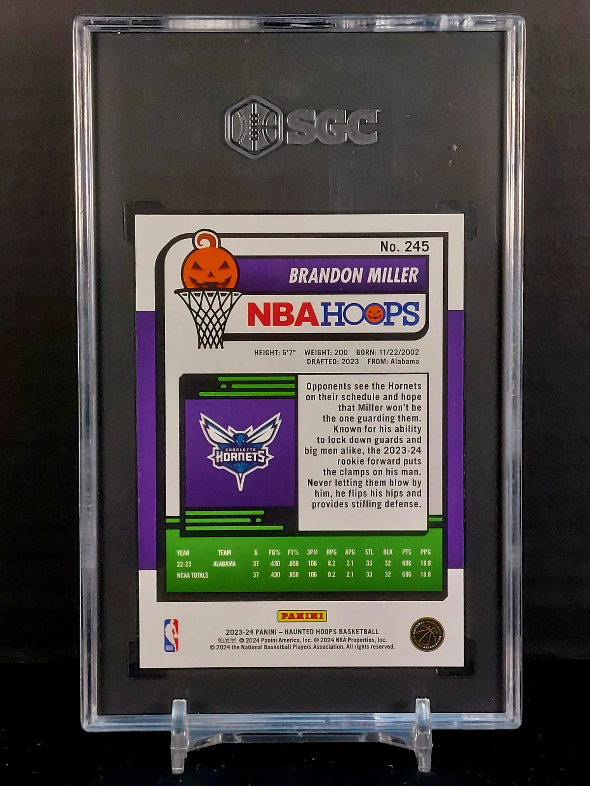 BRANDON MILLER (Rookie) SSP #245 - 2023-24 Panini Haunted Hoops, Holo Candy SSP