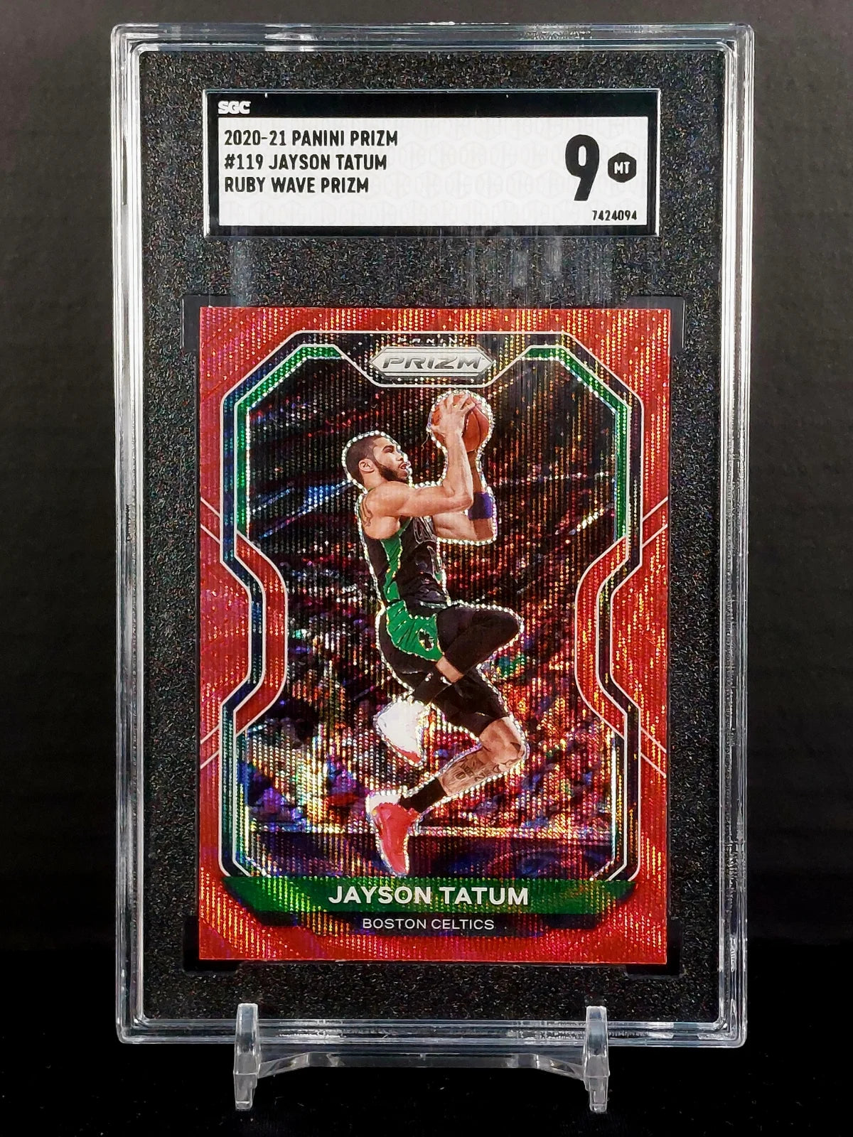 JAYSON TATUM #119 - 2020-21 Panini Prizm, Ruby Wave Prizm