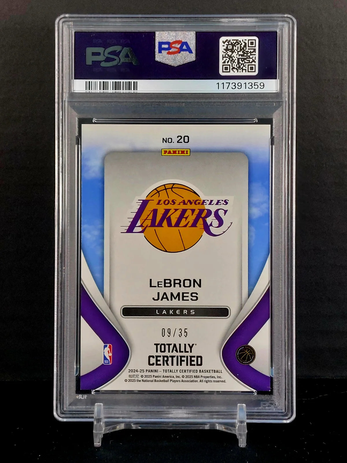 LEBRON JAMES (#/35) #20 - Panini Totally Certified, Franchise Foundations, Mirror Platinum Camo Blue /35