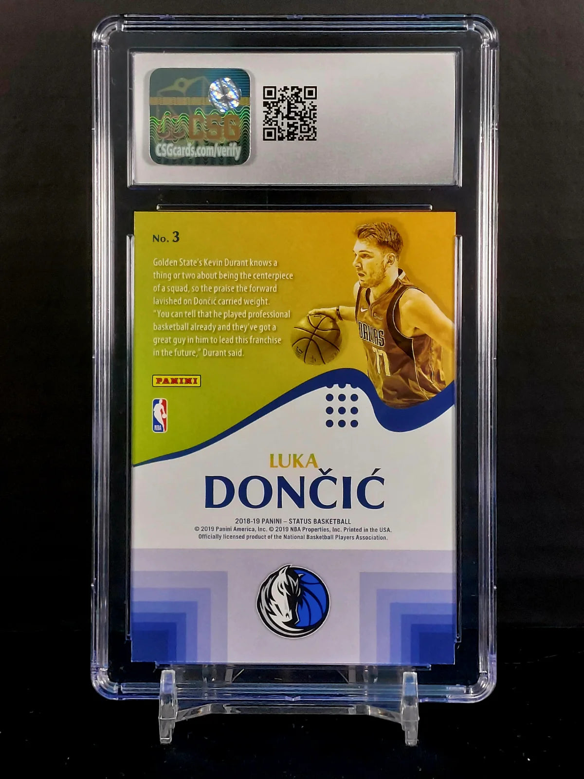 LUKA DONCIC (Rookie) #3 - 2018-19 Panini Status, Rookie Prominence