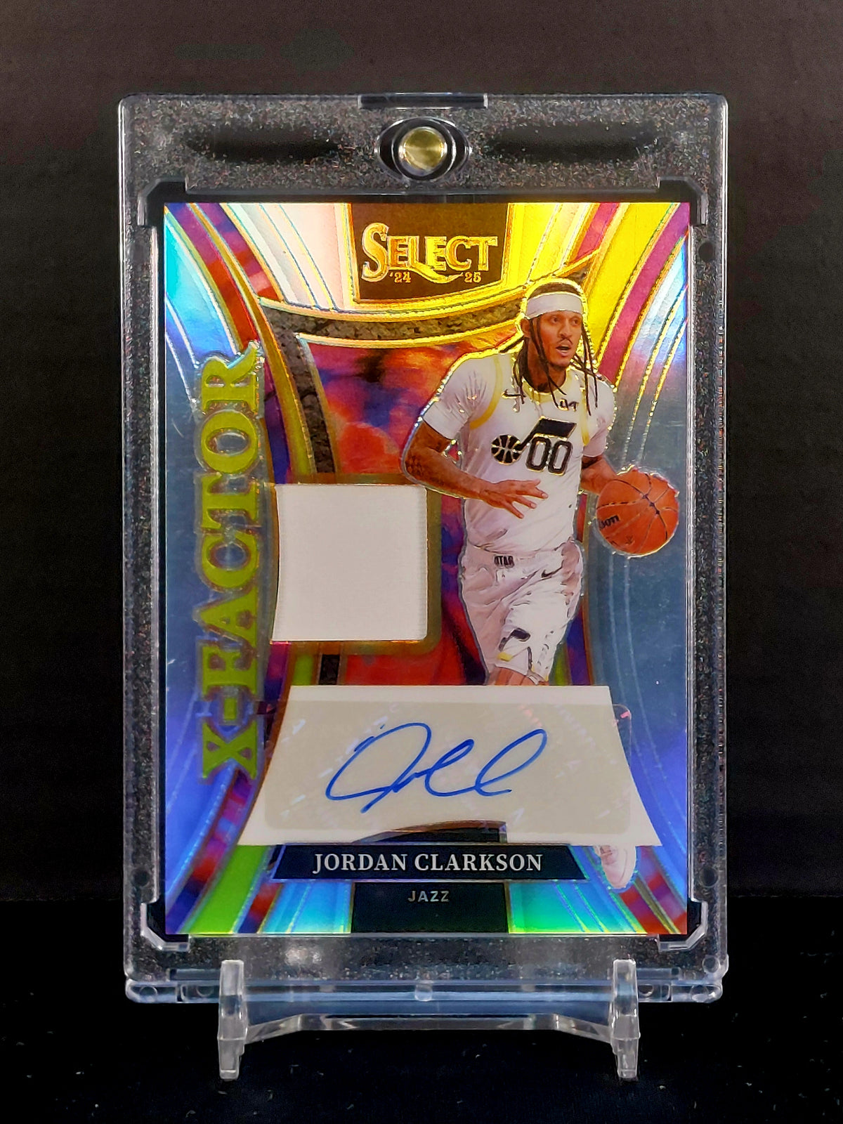 JORDAN CLARKSON (AU, GU MEM #/199) #XMS-JOR - 2024-25 Panini Select, X-Factor Memorabilia Signatures /199